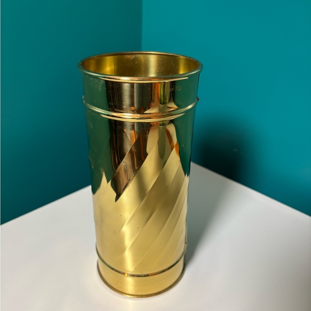 Bristol Brass & Copper Inc Solid Brass Cylinder Vase Made in USA